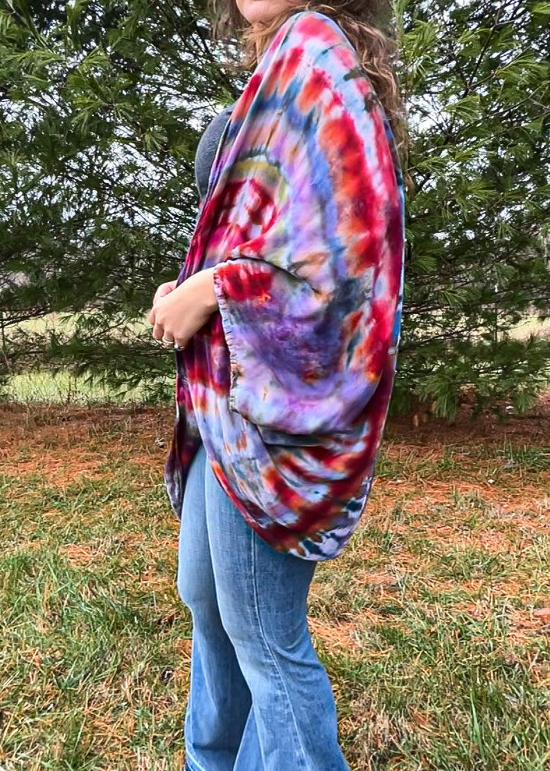 Free Size Tie Dye Cocoon Duster