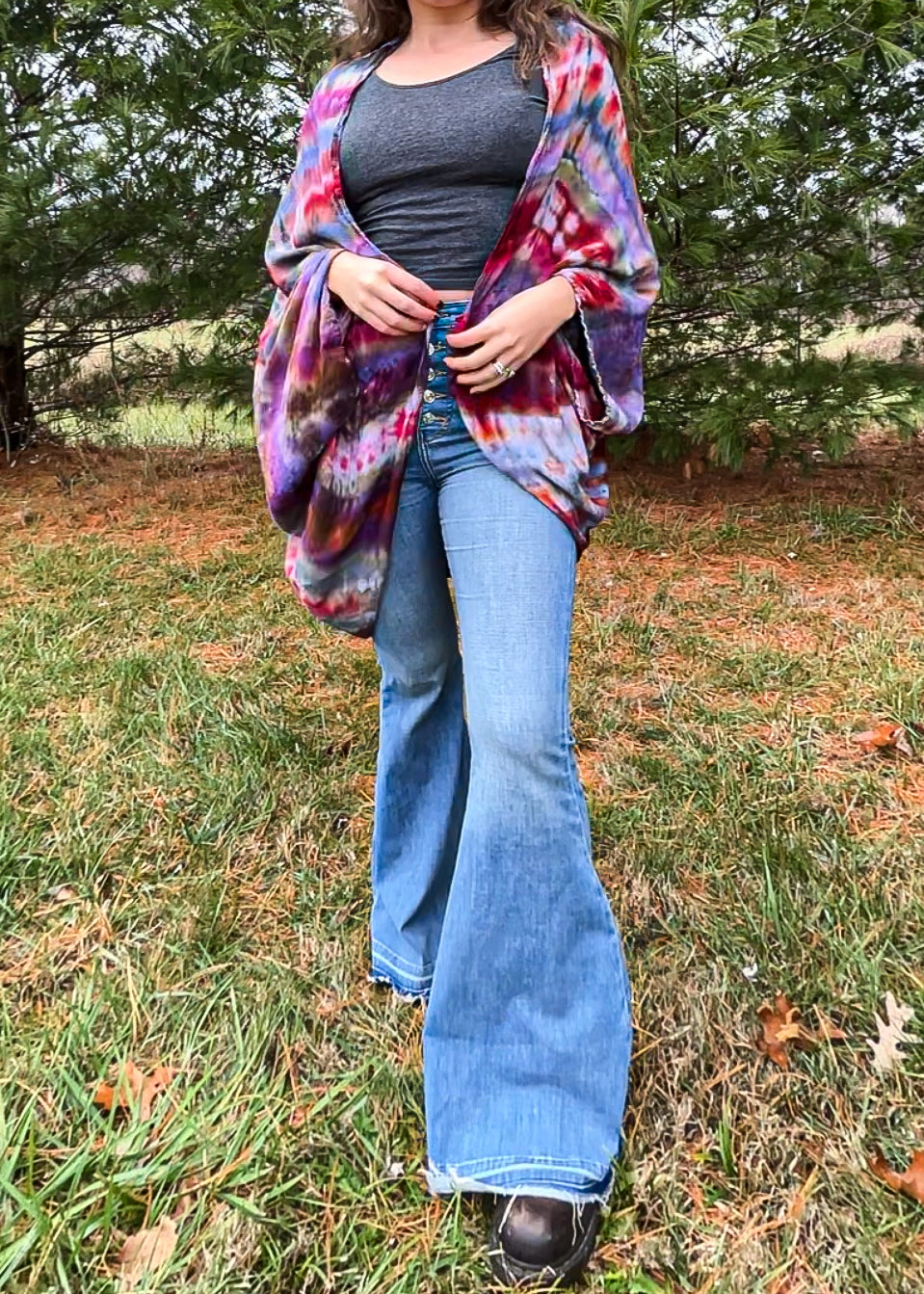 Free Size Tie Dye Cocoon Duster