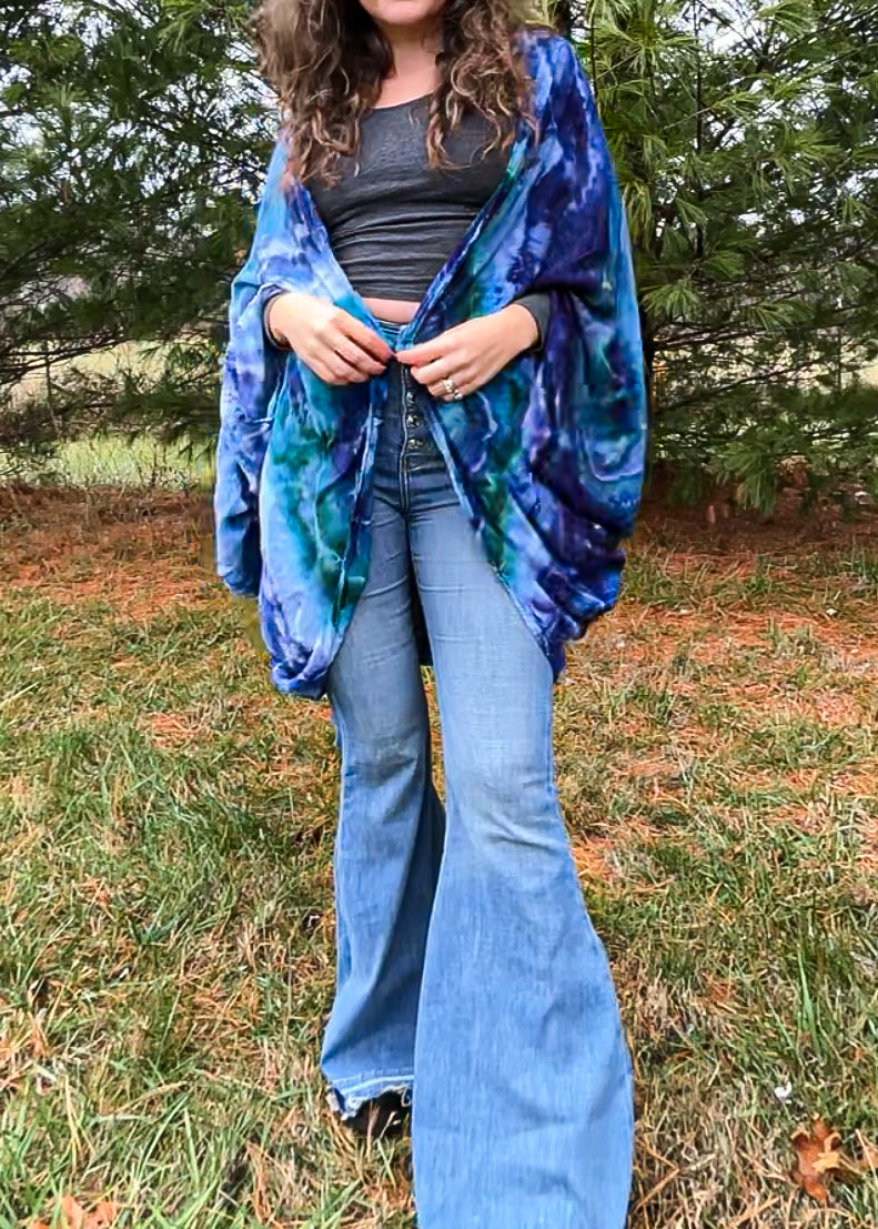 Free Size Tie Dye Cocoon Duster